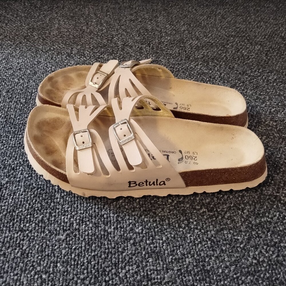 Birkenstock Betula Two Strap Beige Florida Sandals Women's 40 (9 - 9.5) Narrow